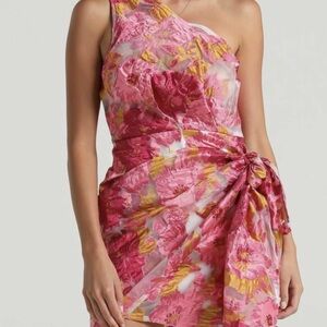 Showpo Hailey Floral One-Shoulder Dress
